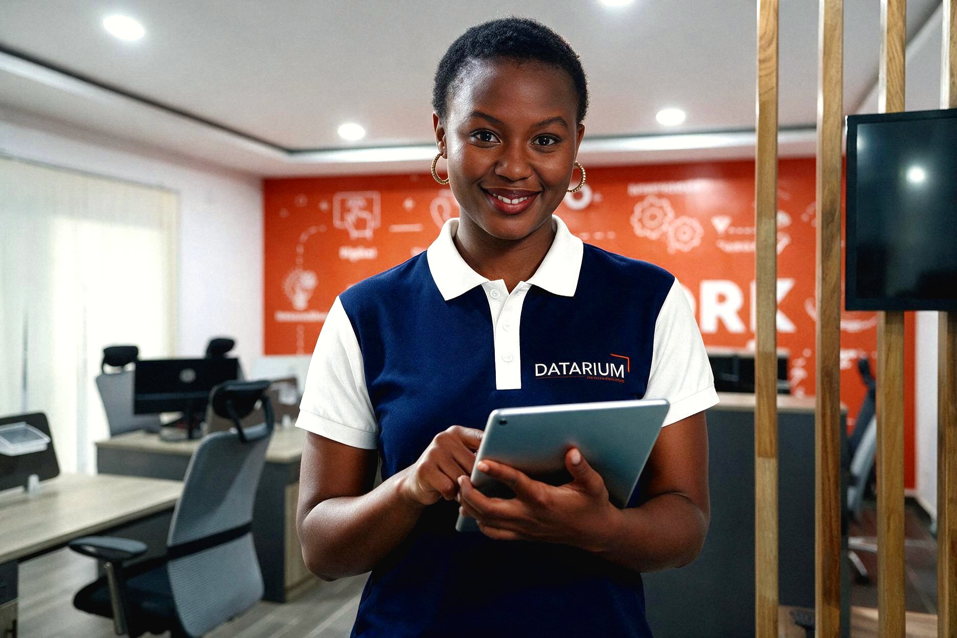 Collaboratrice DATARIUM accompagnant un client